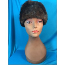 1960s MOD Ladies Mink Cloche/Derby Style Tall Crown Brown Fur Hat  eb-11535337